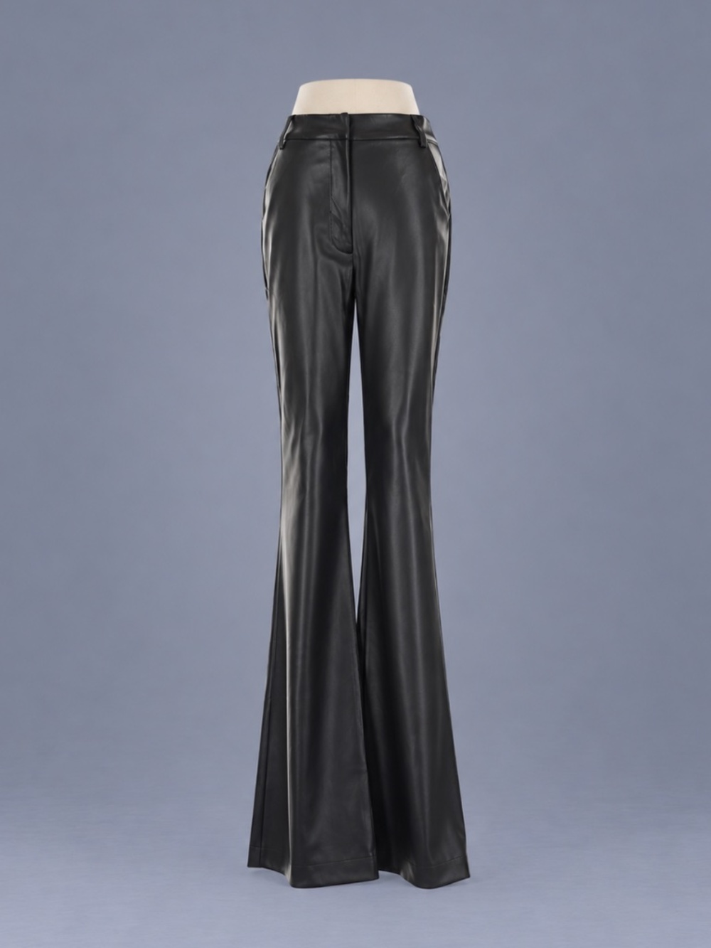 Meshki Black Faux Leather Flare Pants – Size S NWT